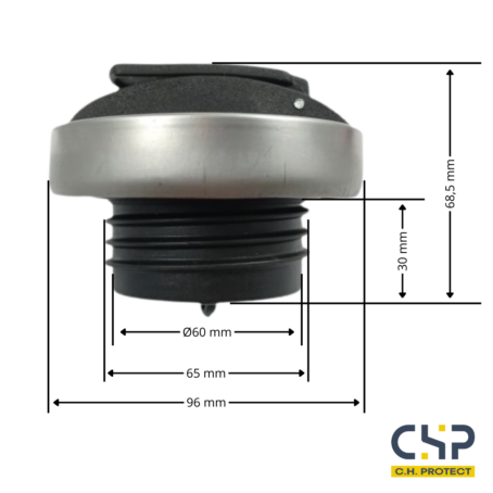 Bouchon de réservoir à clés SCANIA - Ø60mm - M65x6 - Serrure + 2 clés – Image 5