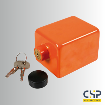 Écrou antivol de roue de secours pour camion – Acier galvanisé – Orange