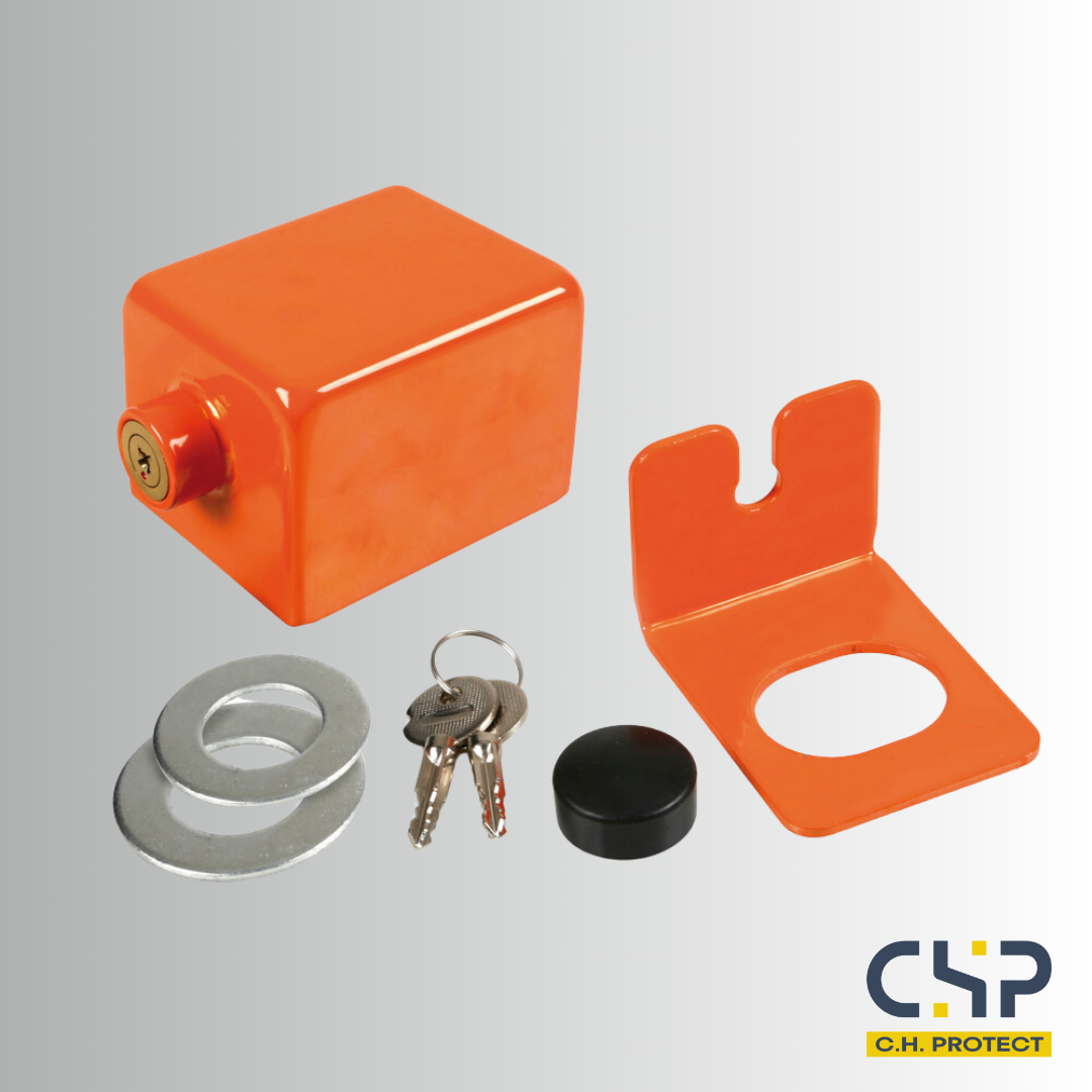 Écrou antivol de roue de secours pour camion – Acier galvanisé - Orange
