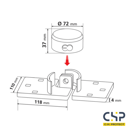 Cadenas portes arrières pour camion