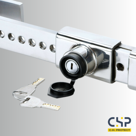 Antivol de conteneur en inox – Cadenas de sécurité pour portes arrières – Fermeture à barres verticales – 22 à 43 cm