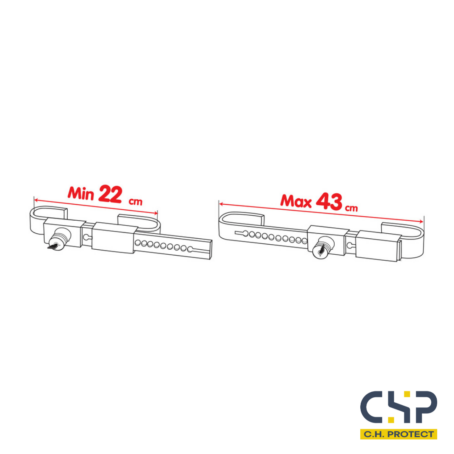Antivol de conteneur en inox – Cadenas de sécurité pour portes arrières – Fermeture à barres verticales – 22 à 43 cm