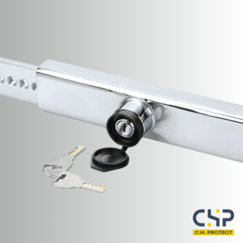 Antivol de conteneur en acier chromé – Cadenas de sécurité pour portes arrières – Fermeture à barres verticales – 34 à 48 cm