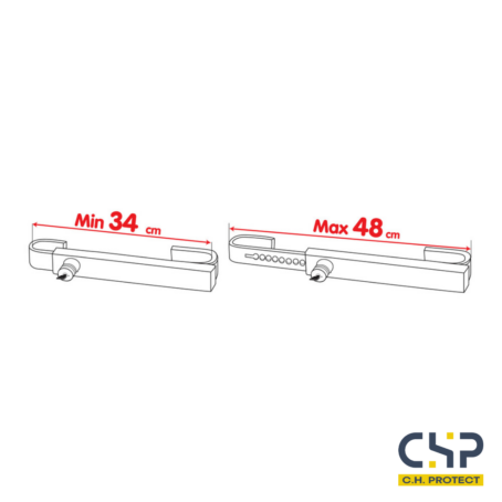 Antivol de conteneur en acier chromé – Cadenas de sécurité pour portes arrières – Fermeture à barres verticales – 34 à 48 cm