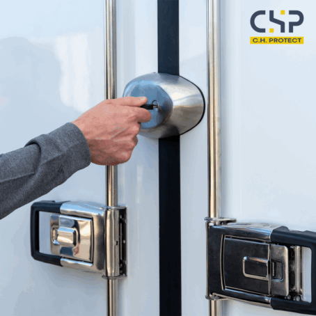 2x serrures additionnelles pour camions et fourgons - BLACKSTONE CUBE - inox – Image 6
