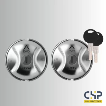 Kit 2 serrures de sécurité pour utilitaires et fourgonnettes – SATURN EVO – Inox – Fermeture manuelle